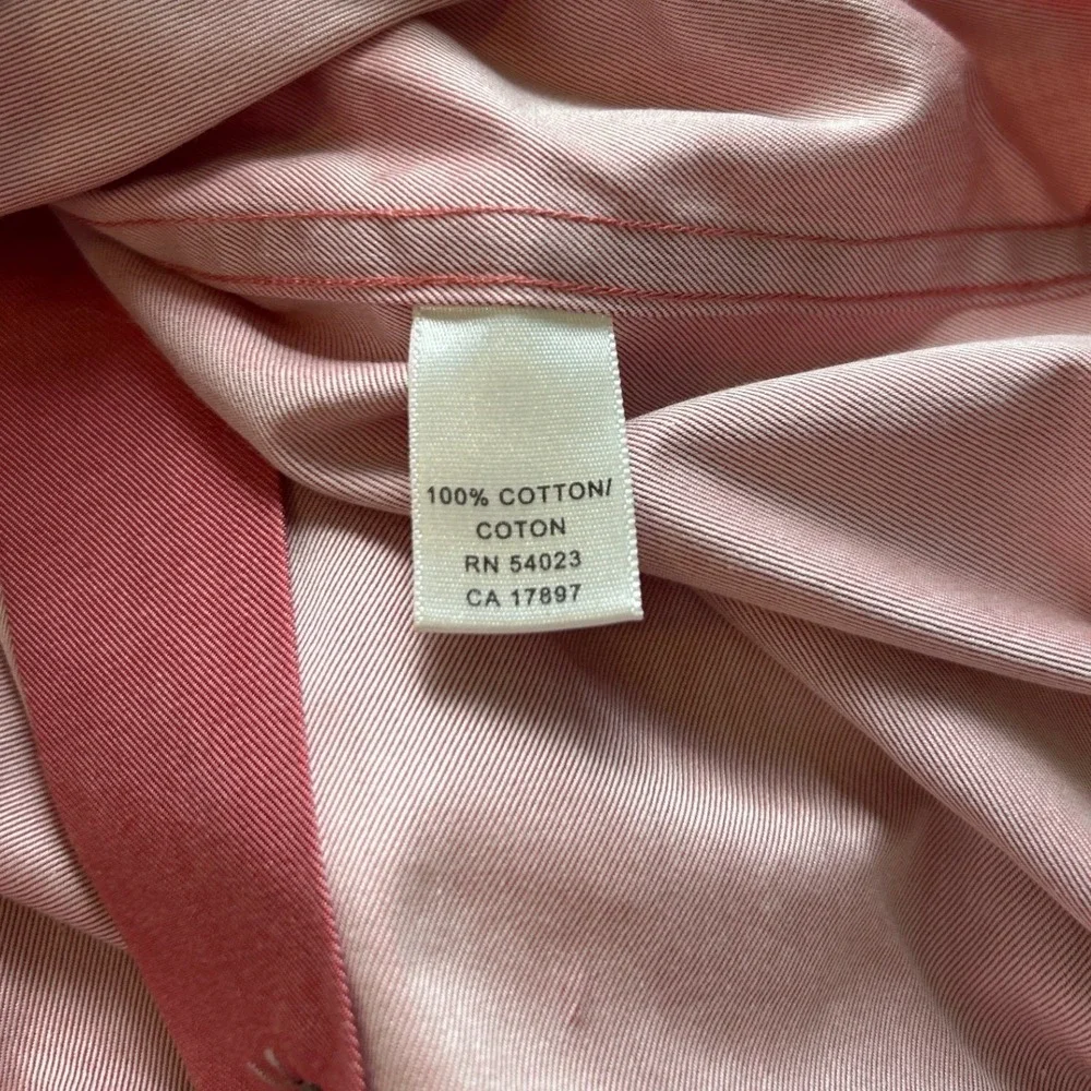 Banana Republic Mens Coral Button Down Shirt Long Sleeve Size S 14-14 1/2 Preppy